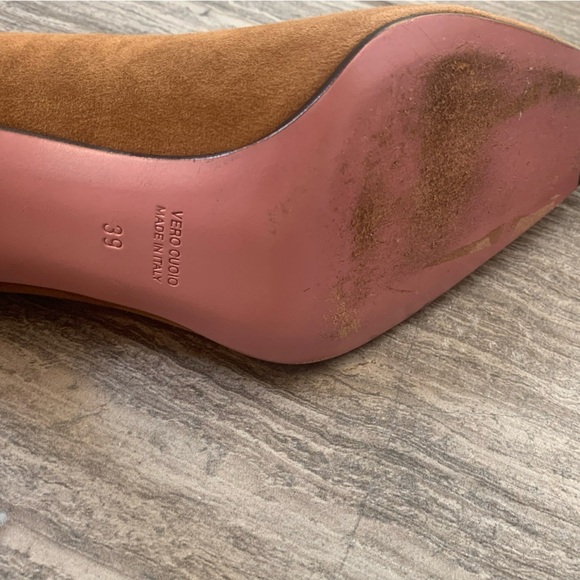 Escada Camel Suede Heels, Size 39 - Picture 8 of 8